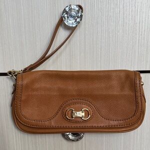 Michael Kors Brown Leather Wristlet